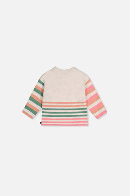 Baby-Strickpullover mit Streifen, Off-White