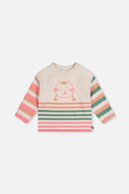 Knitted Stripe Sweater Off-White