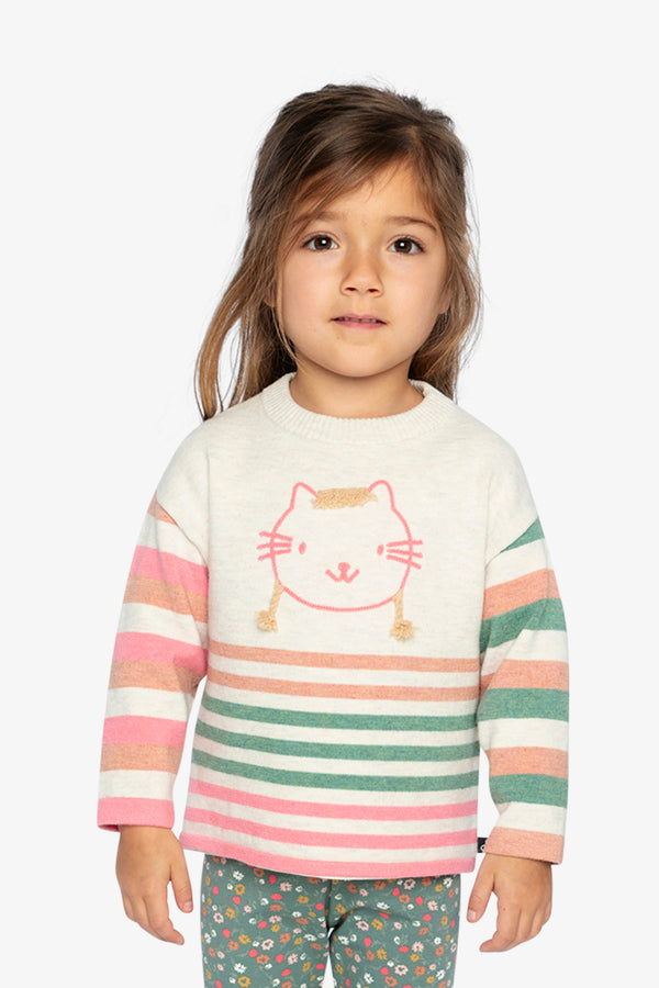 Knitted Stripe Sweater Off-White