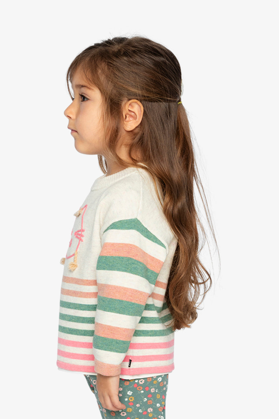 Knitted Stripe Sweater Off-White