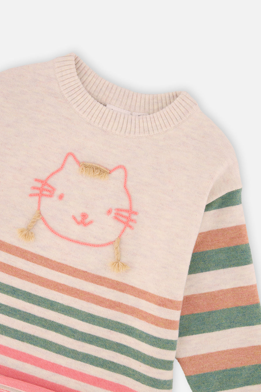 Knitted Stripe Sweater Off-White