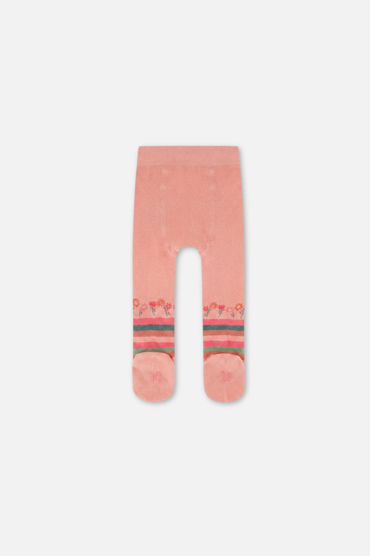 Collants en tricot rose très pâle et vert pour bébé