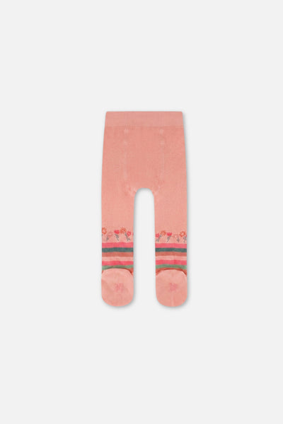 Collants en tricot rose très pâle et vert pour bébé