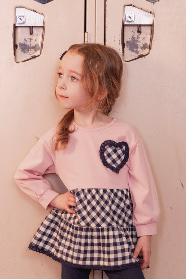 Tunic And Leggings Set Pale Dusty Pink And Navy