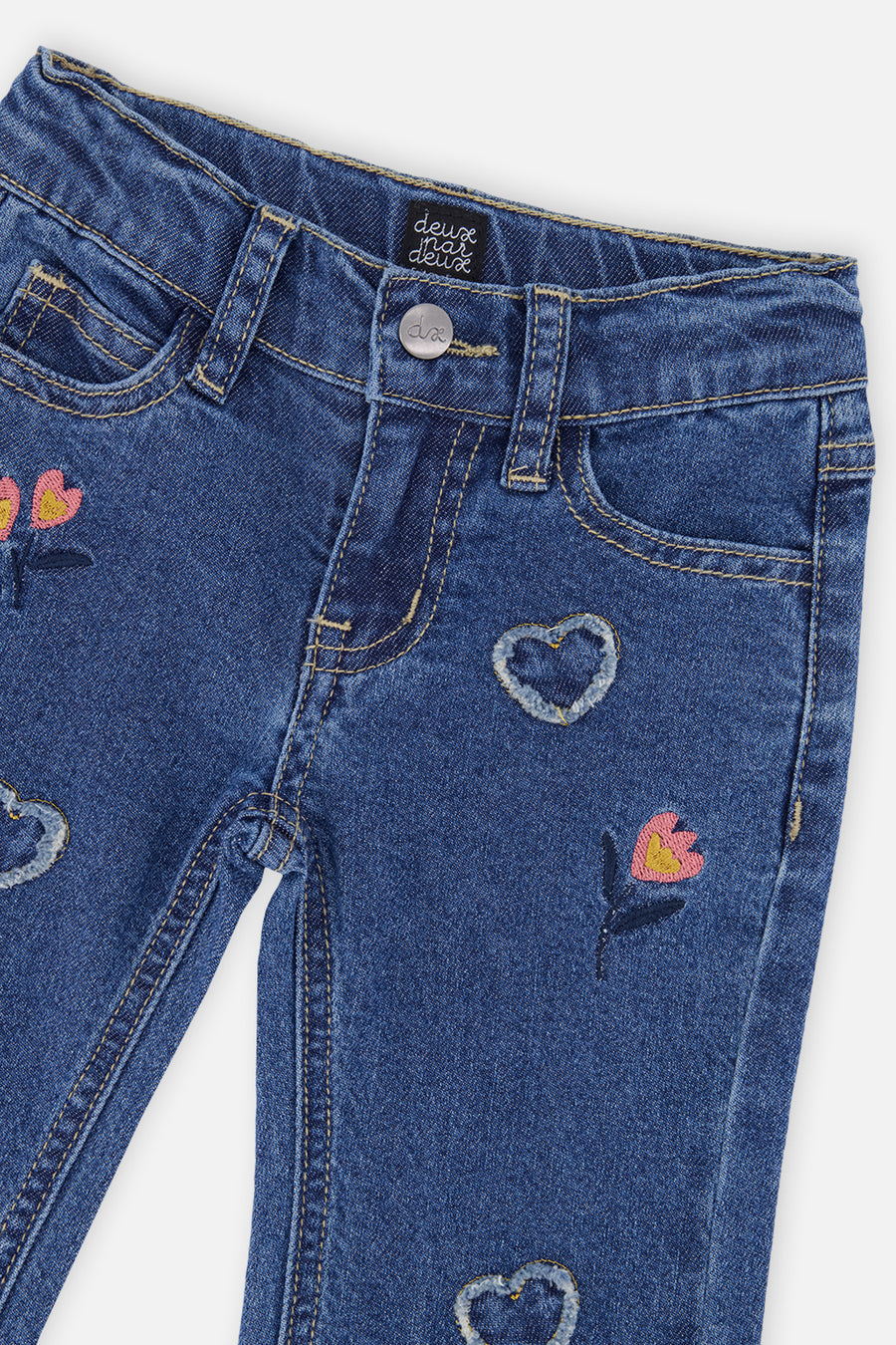 Jeans jambe évasée bleu marine