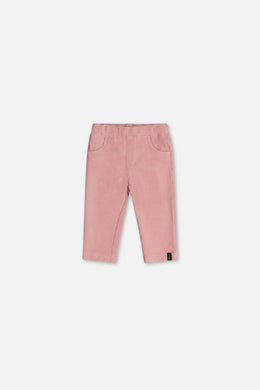 Baby-Stretch-Velours-Treggings in blassem staubigem Rosa