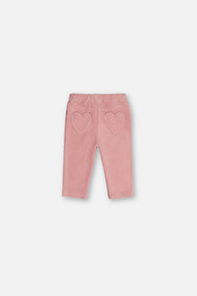Baby-Stretch-Velours-Treggings in blassem staubigem Rosa