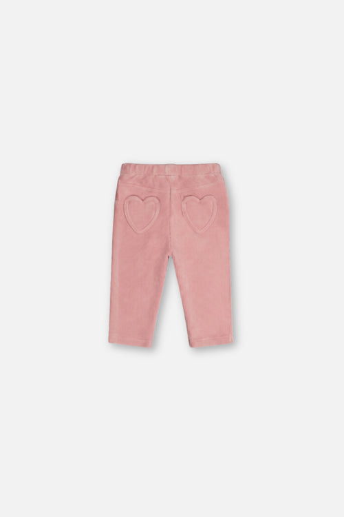 Baby Stretch Velour Treggings Pale Dusty Pink
