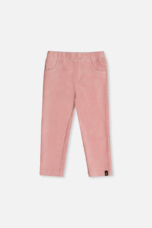 Stretch Velour Treggings Pale Dusty Pink
