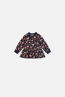 Baby French Terry Top Blue Tulip Print