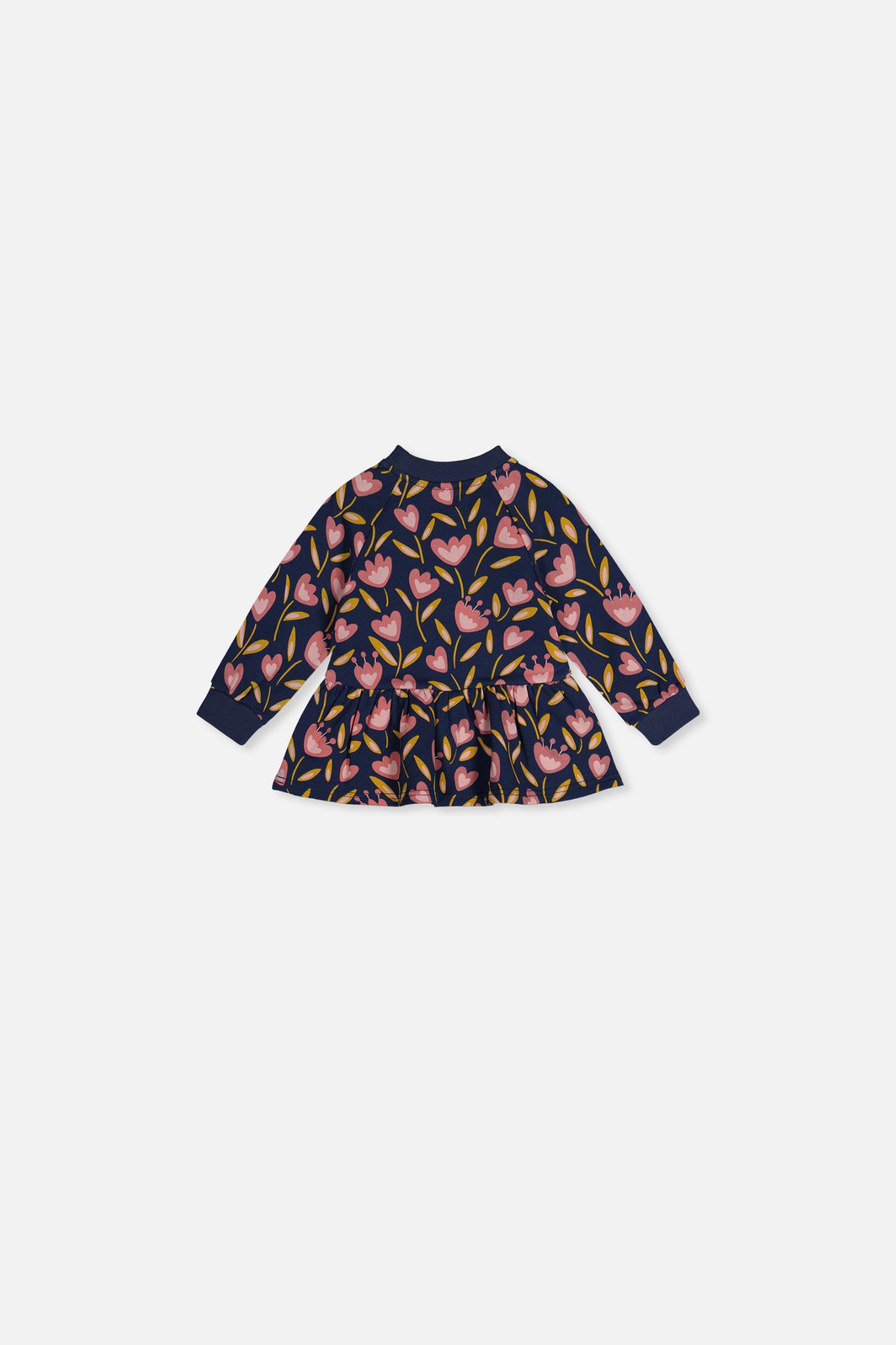 Baby French Terry Top Blue Tulip Print