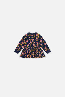 Baby French Terry Top Blue Tulip Print