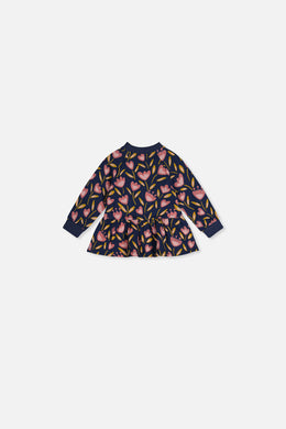 Baby French Terry Top Blue Tulip Print