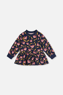 French Terry Top Blue Tulip Print