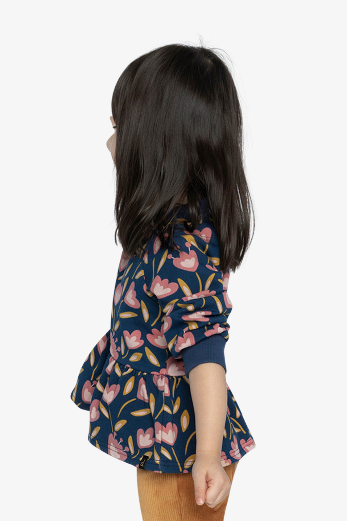 French Terry Top Blue Tulip Print