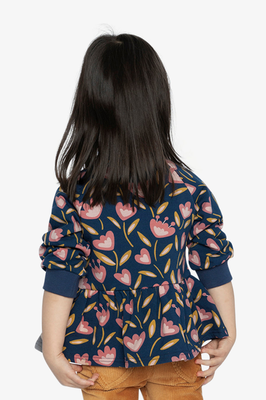 French Terry Top Blue Tulip Print