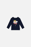 Baby Bio-Baumwoll-T-Shirt Royalblau und Pink