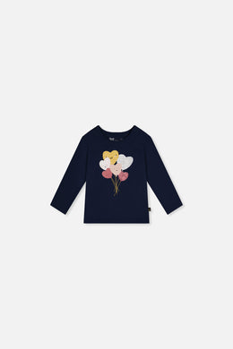 Baby Bio-Baumwoll-T-Shirt Royalblau und Pink