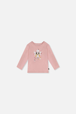Baby Bio-Baumwoll-T-Shirt in blassem Staubrosa
