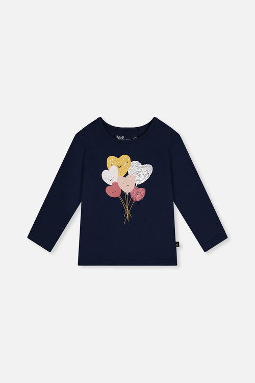 Bio-Baumwoll-T-Shirt in Königsblau und Pink