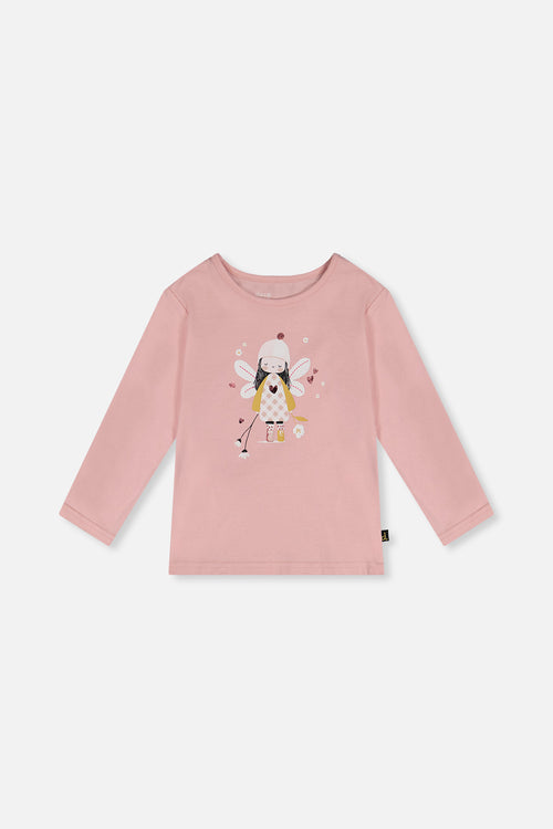 Bio-Baumwoll-T-Shirt in blassem staubigem Rosa