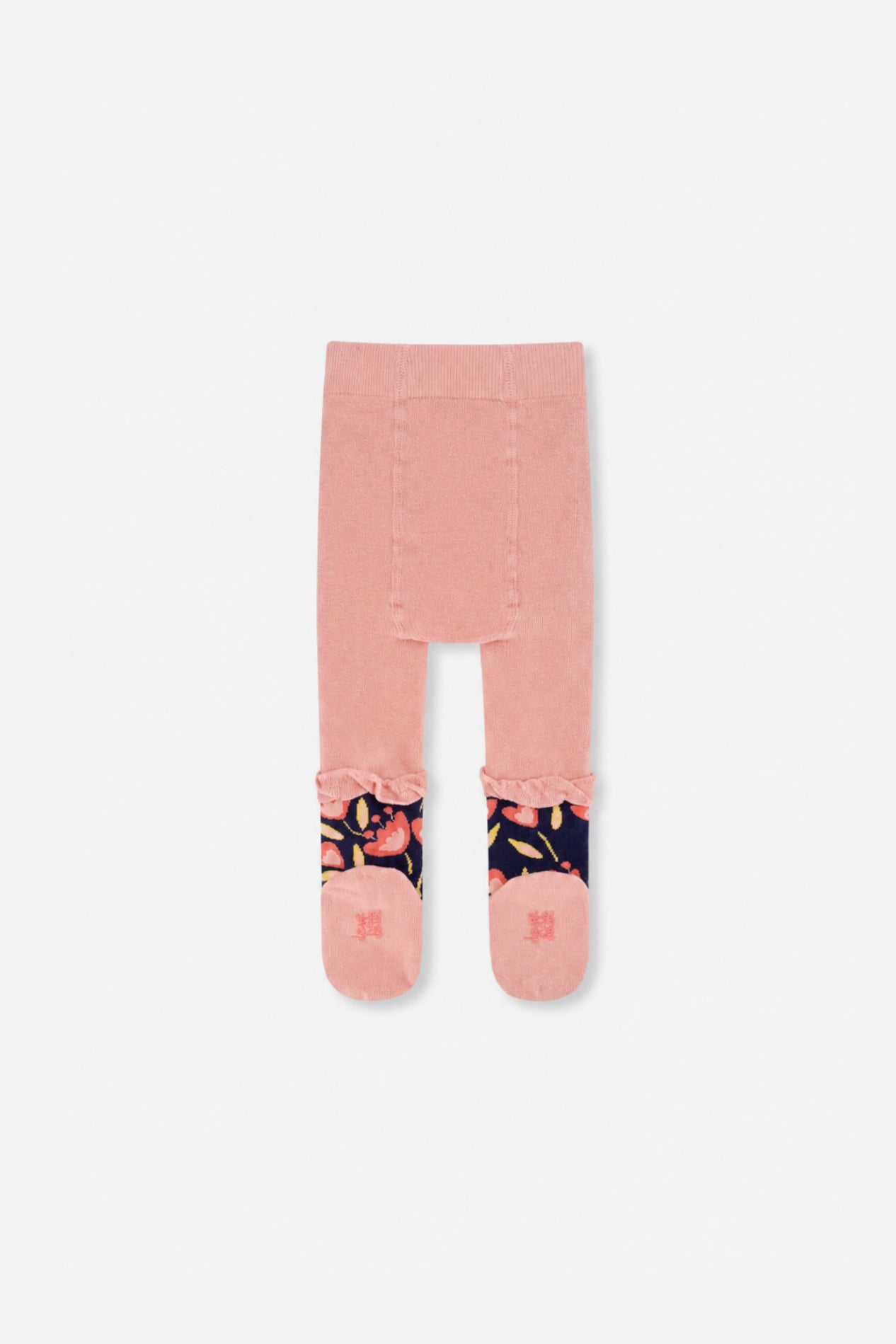 Collants en tricot vieux rose pâle et bleu marine pour bébé