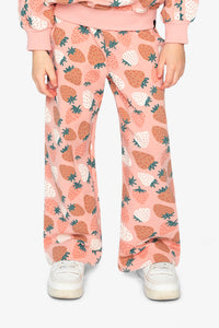 Wide Leg Sweatpants Pink Strawberry Print - J20G21_2J257