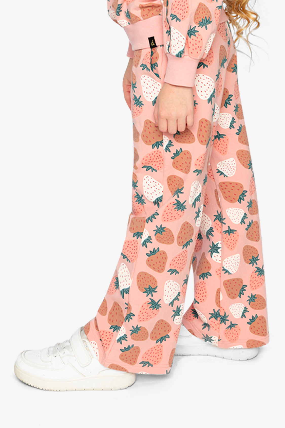 Wide Leg Sweatpants Pink Strawberry Print - J20G21_2J257