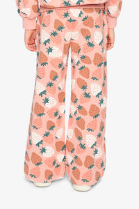 Wide Leg Sweatpants Pink Strawberry Print - J20G21_2J257