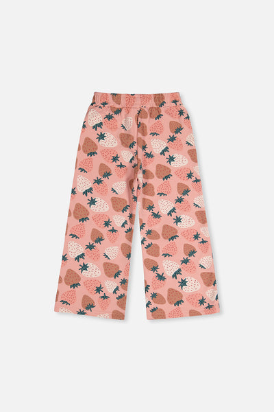 Wide Leg Sweatpants Pink Strawberry Print - J20G21_2J257