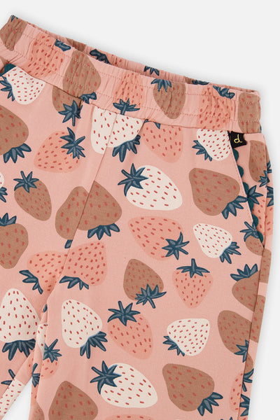 Wide Leg Sweatpants Pink Strawberry Print - J20G21_2J257