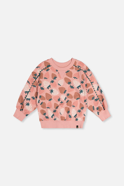 Sweatshirt Pink Strawberry Print - J20G30_2J257