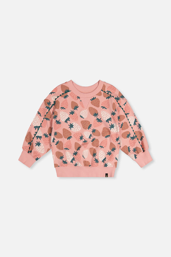 Sweatshirt Pink Strawberry Print - J20G30_2J257