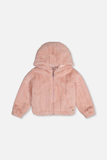 Faux Fur Hooded Cardigan Pink - J20G50_06500