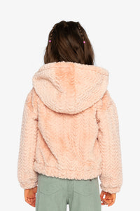 Faux Fur Hooded Cardigan Pink - J20G50_06500