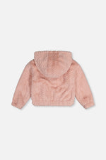 Faux Fur Hooded Cardigan Pink - J20G50_06500