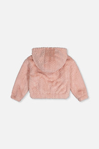 Faux Fur Hooded Cardigan Pink - J20G50_06500