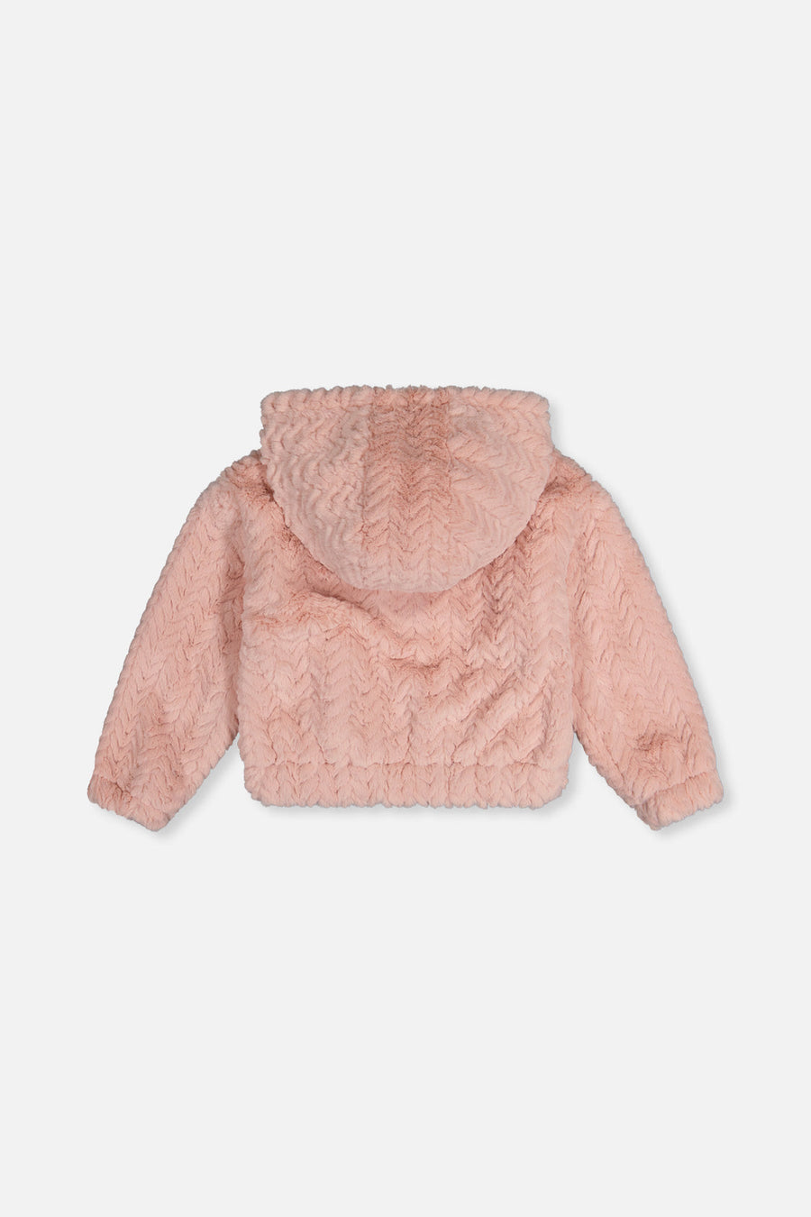 Faux Fur Hooded Cardigan Pink - J20G50_06500