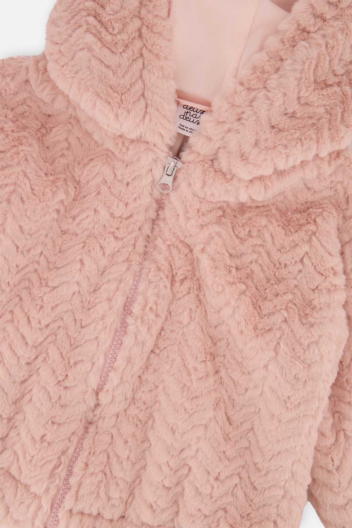 Faux Fur Hooded Cardigan Pink - J20G50_06500