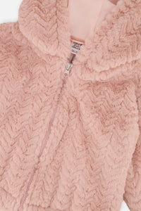 Faux Fur Hooded Cardigan Pink - J20G50_06500