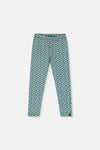 Organic Cotton Leggings Green Daisy Print - J20G60_2J258