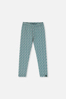 Organic Cotton Leggings Green Daisy Print - J20G60_2J258