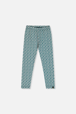 Organic Cotton Leggings Green Daisy Print - J20G60_2J258
