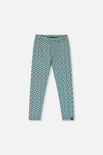 Organic Cotton Leggings Green Daisy Print - J20G60_2J258