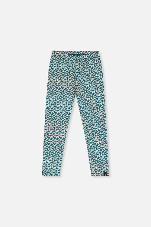 Organic Cotton Leggings Green Daisy Print - J20G60_2J258