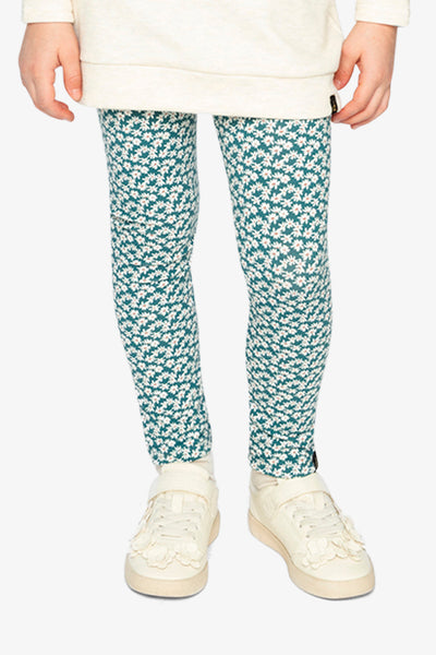 Organic Cotton Leggings Green Daisy Print - J20G60_2J258
