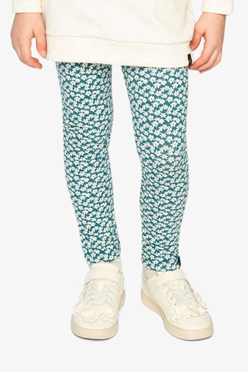 Organic Cotton Leggings Green Daisy Print - J20G60_2J258