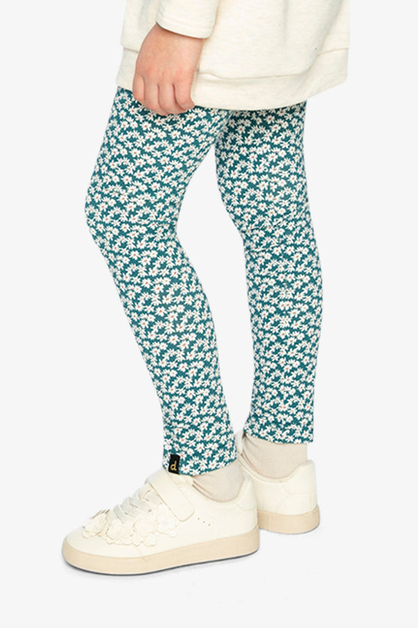 Organic Cotton Leggings Green Daisy Print - J20G60_2J258