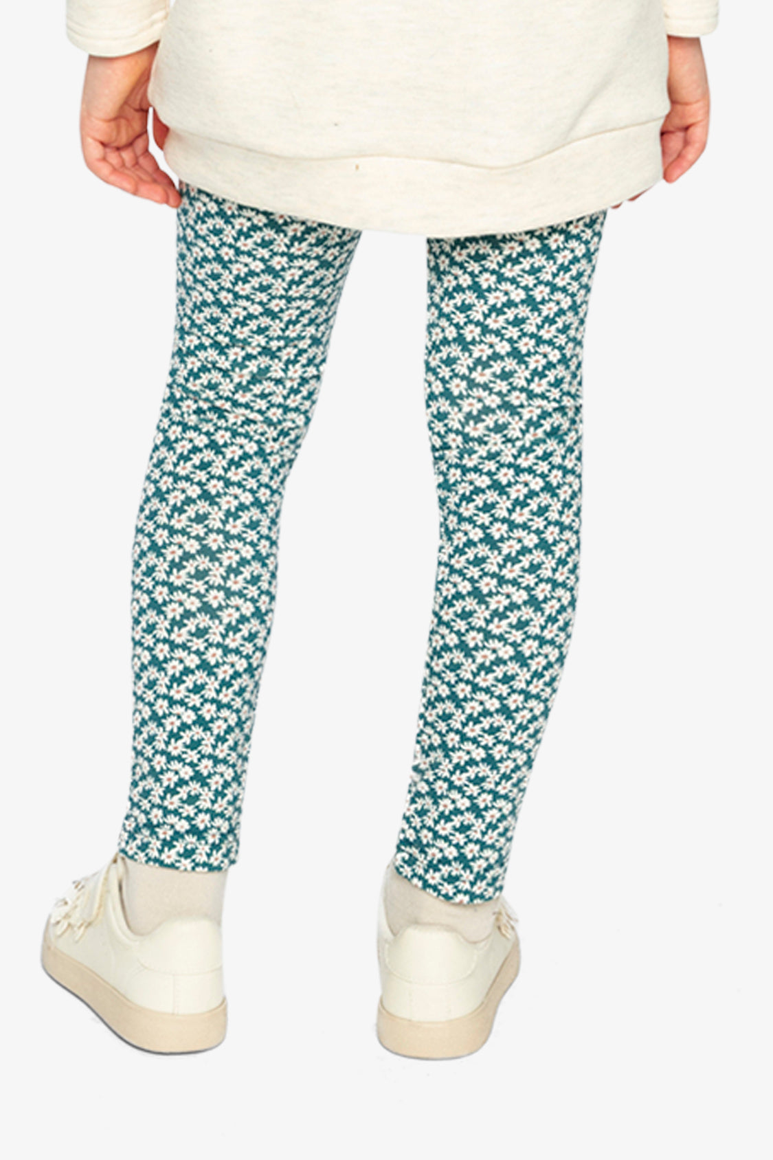 Organic Cotton Leggings Green Daisy Print - J20G60_2J258