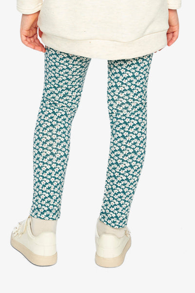 Organic Cotton Leggings Green Daisy Print - J20G60_2J258